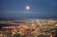 moonrise over central Cape Town from Lion's Head 2